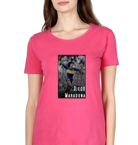 Diego Maradona T-Shirt for Women-Pink-Ektarfa.online