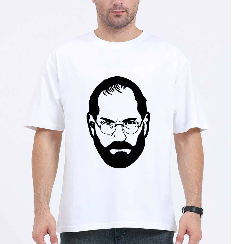 Steve Jobs Oversized T-Shirt for Men-White-Ektarfa.online