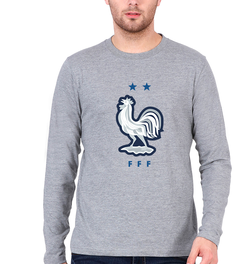 France Football Full Sleeves T-Shirt for Men-Grey Melange-Ektarfa.online