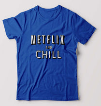 Load image into Gallery viewer, Netflix and chill T-Shirt for Men-Royal Blue-Ektarfa.online
