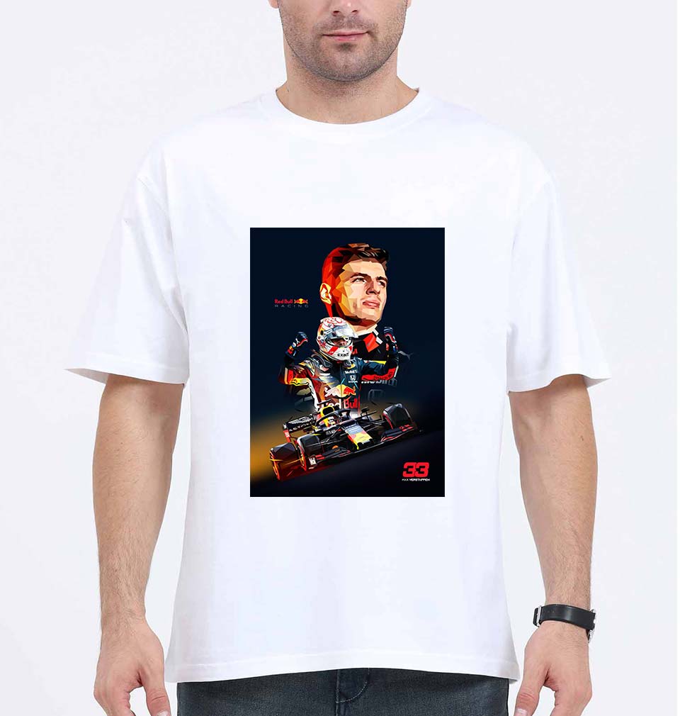 Max Verstappen Oversized T-Shirt for Men-White-Ektarfa.online