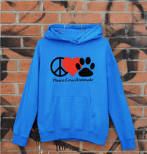 Load image into Gallery viewer, Peace Love Animals Unisex Hoodie for Men/Women-Royal Blue-Ektarfa.online
