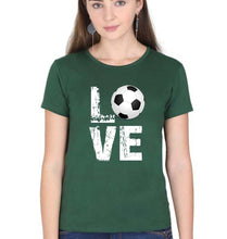 Load image into Gallery viewer, Love Football T-Shirt for Women-Dark Green-Ektarfa.online
