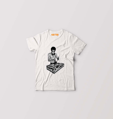 DJ Bruce Lee Kids T-Shirt for Boy/Girl-White-Ektarfa.online