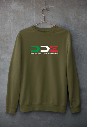 Daily Driven Exotics (DDE) Unisex Sweatshirt for Men/Women-Olive Green-Ektarfa.online