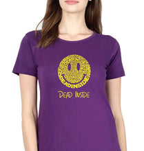 Load image into Gallery viewer, Dead Inside Emoji T-Shirt for Women-Purple-Ektarfa.online
