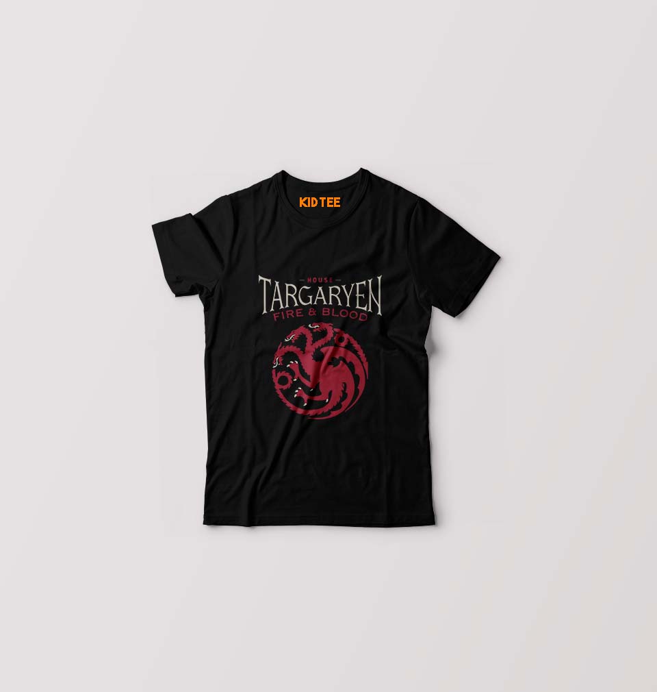 House Targaryen (GOT) Kids T-Shirt for Boy/Girl-Black-Ektarfa.online