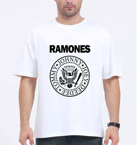 Ramones Oversized T-Shirt for Men-White-Ektarfa.online
