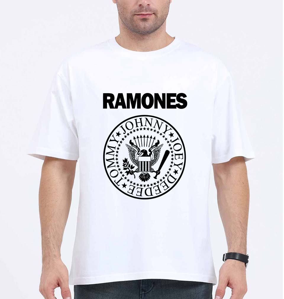 Ramones Oversized T-Shirt for Men-White-Ektarfa.online