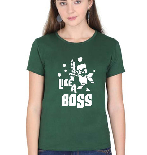 Minecraft T-Shirt for Women-Dark Green-Ektarfa.online