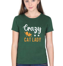 Load image into Gallery viewer, Cat Lady T-Shirt for Women-Dark Green-Ektarfa.online
