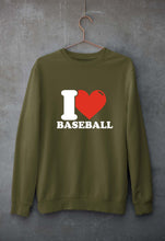 Load image into Gallery viewer, I Love Baseball Unisex Sweatshirt for Men/Women-Olive Green-Ektarfa.online
