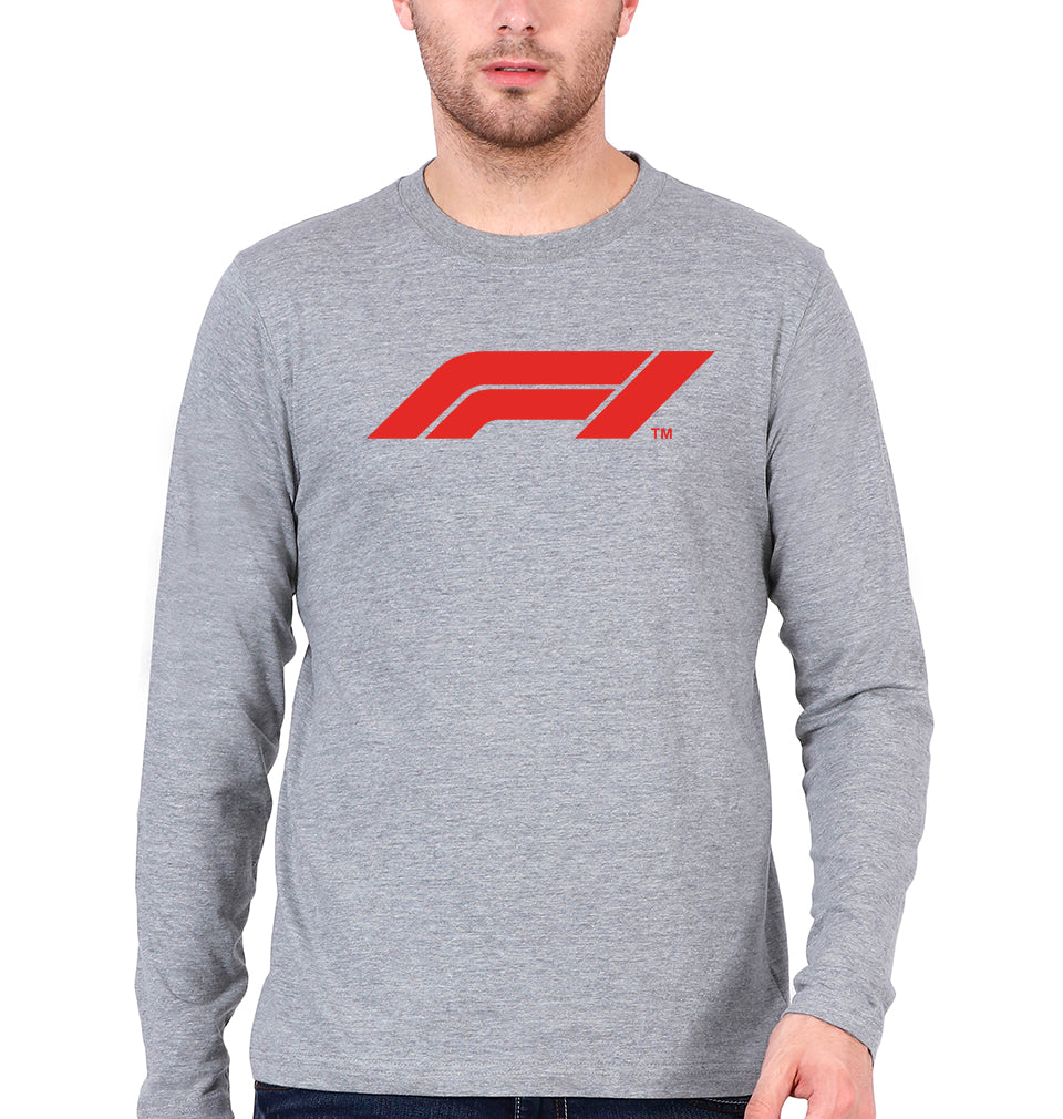 Formula 1(F1) Full Sleeves T-Shirt for Men-Grey Melange-Ektarfa.online
