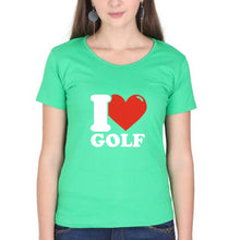 Load image into Gallery viewer, I Love Golf T-Shirt for Women-flag green-Ektarfa.online
