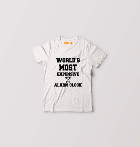 Expensive Alarm Clock Kids T-Shirt for Boy/Girl-White-Ektarfa.online