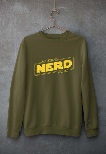 Nerd Unisex Sweatshirt for Men/Women-Olive Green-Ektarfa.online