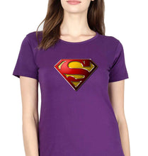 Load image into Gallery viewer, Superman Superhero T-Shirt for Women-Purple-Ektarfa.online
