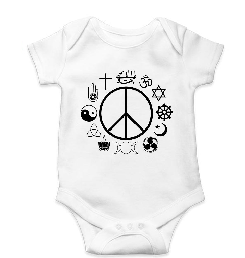Peace Religious Symbols Kids Romper For Baby Boy/Girl-White-Ektarfa.online