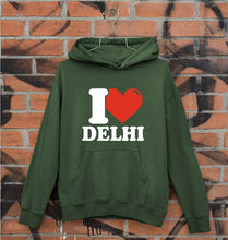 Load image into Gallery viewer, I Love Delhi Unisex Hoodie for Men/Women-Dark Green-Ektarfa.online
