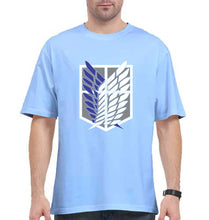 Load image into Gallery viewer, Attack on Titan Oversized T-Shirt for Men-Baby Blue-Ektarfa.online
