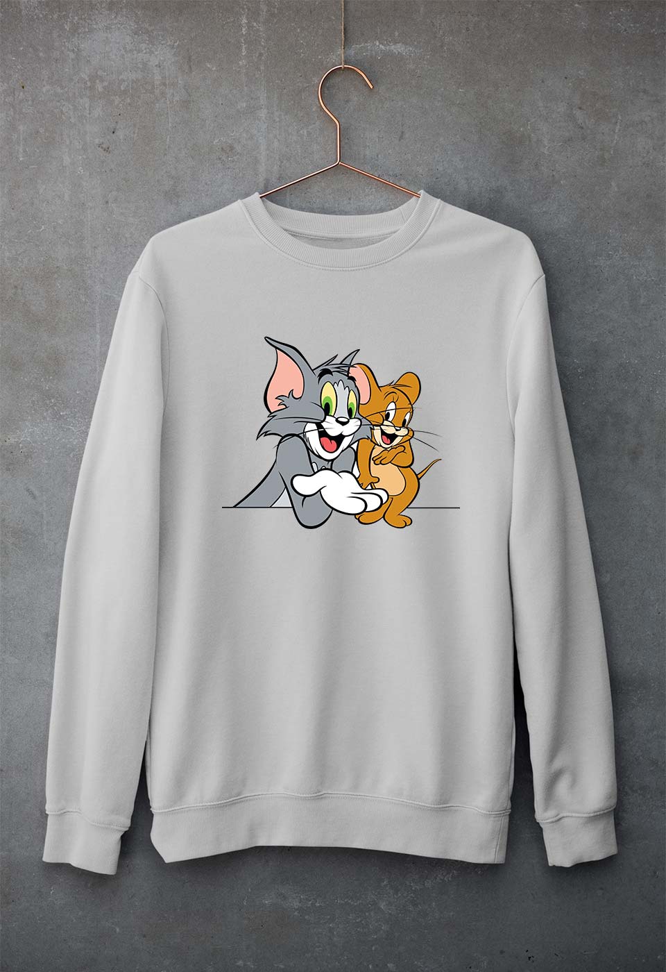 Tom and Jerry Unisex Sweatshirt for Men/Women-Grey Melange-Ektarfa.online