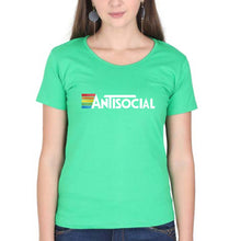 Load image into Gallery viewer, AntiSocial T-Shirt for Women-flag green-Ektarfa.online
