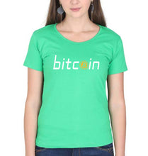 Load image into Gallery viewer, Cryptocurrency Bitcoin T-Shirt for Women-flag green-Ektarfa.online
