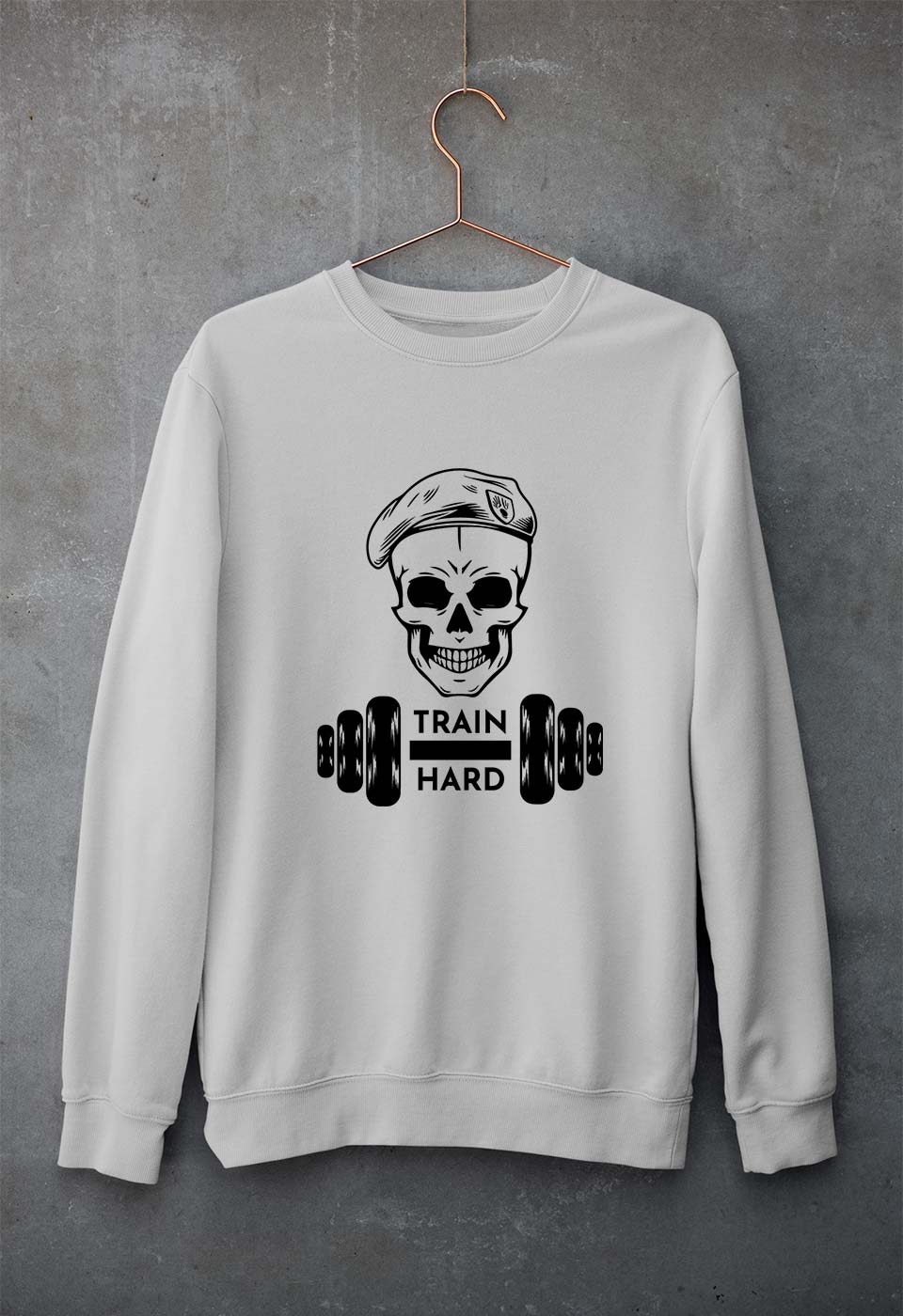 Gym Train Hard Unisex Sweatshirt for Men/Women-Grey Melange-Ektarfa.online