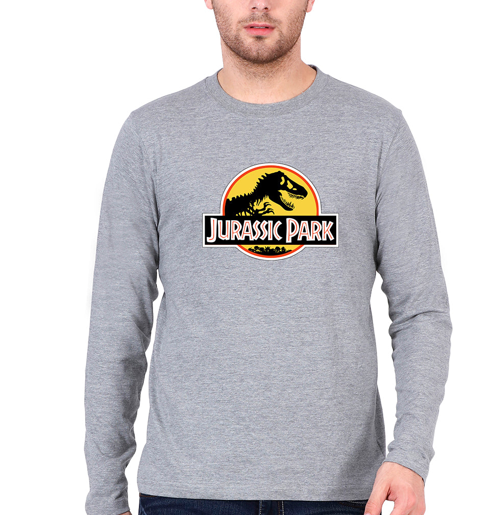 Jurassic Park Full Sleeves T-Shirt for Men-Grey Melange-Ektarfa.online