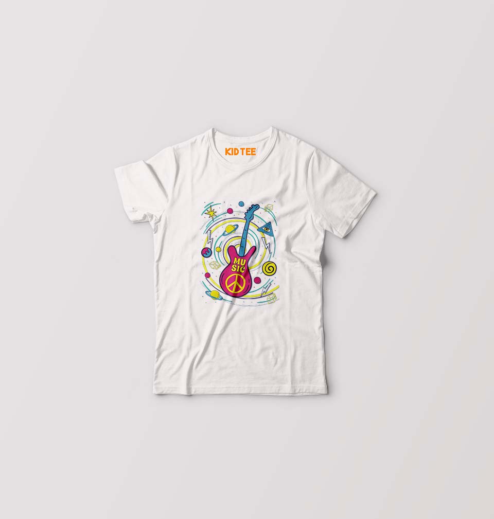 Psychedelic Music Kids T-Shirt for Boy/Girl-White-Ektarfa.online