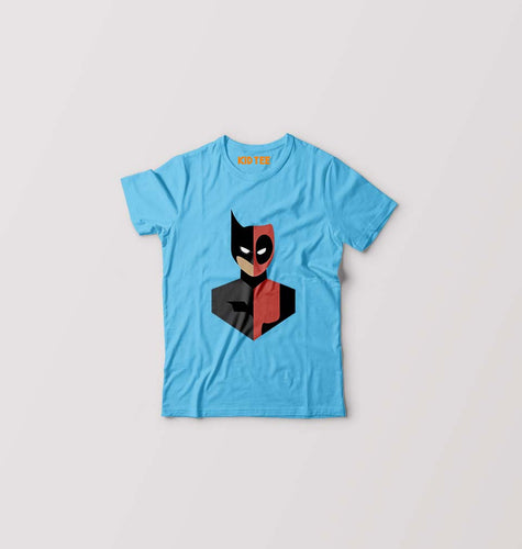 Deadpool & Batman Kids T-Shirt for Boy/Girl-Light Blue-Ektarfa.online