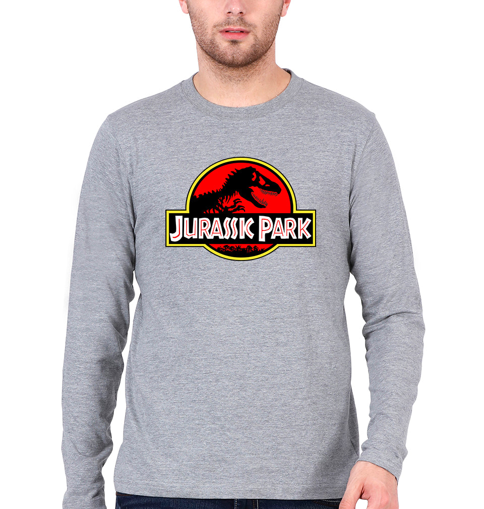 Jurassic Park Full Sleeves T-Shirt for Men-Grey Melange-Ektarfa.online
