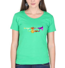 Load image into Gallery viewer, Trumpet T-Shirt for Women-flag green-Ektarfa.online
