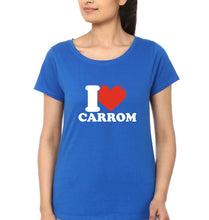 Load image into Gallery viewer, I Love Carrom T-Shirt for Women-Royal Blue-Ektarfa.online
