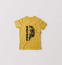 Load image into Gallery viewer, Savage Lion Kids T-Shirt for Boy/Girl-Golden Yellow-Ektarfa.online
