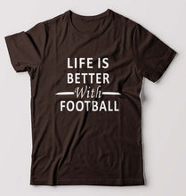 Load image into Gallery viewer, Life Football T-Shirt for Men-Coffee Brown-Ektarfa.online
