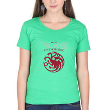 Load image into Gallery viewer, House Targaryen (GOT) T-Shirt for Women-flag green-Ektarfa.online
