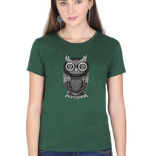 Load image into Gallery viewer, Owl T-Shirt for Women-Dark Green-Ektarfa.online
