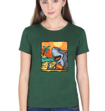 Load image into Gallery viewer, Shark T-Shirt for Women-Dark Green-Ektarfa.online
