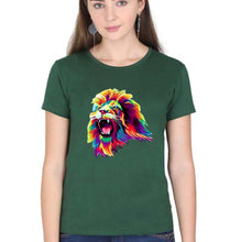 Load image into Gallery viewer, Lion T-Shirt for Women-Dark Green-Ektarfa.online
