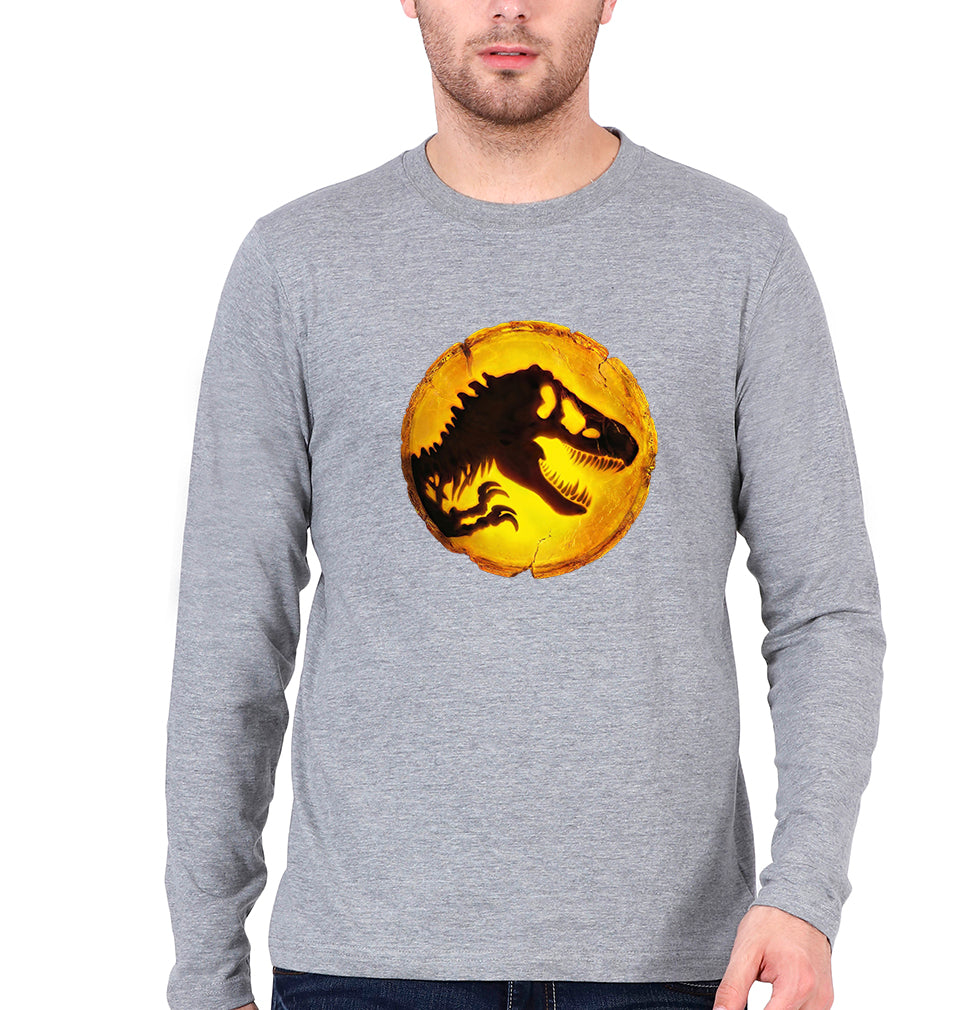 Jurassic World Full Sleeves T-Shirt for Men-Grey Melange-Ektarfa.online