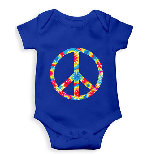 Trippy Psychedelic Peace Romper For Baby Boy/Girl-Royal blue-Ektarfa.online