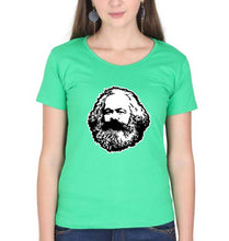 Load image into Gallery viewer, Karl Marx T-Shirt for Women-flag green-Ektarfa.online
