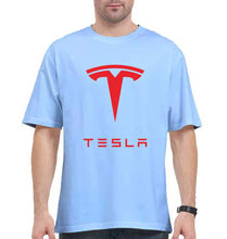 Load image into Gallery viewer, Tesla Oversized T-Shirt for Men-Baby Blue-Ektarfa.online
