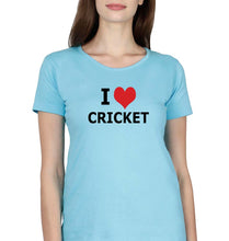 Load image into Gallery viewer, Love Cricket T-Shirt for Women-Light Blue-Ektarfa.online
