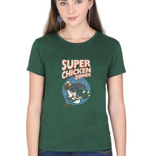 Load image into Gallery viewer, PUBG Super Chicken Dinner T-Shirt for Women-Dark Green-Ektarfa.online
