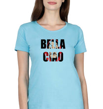 Load image into Gallery viewer, Money Heist Bella Ciao T-Shirt for Women-Light Blue-Ektarfa.online
