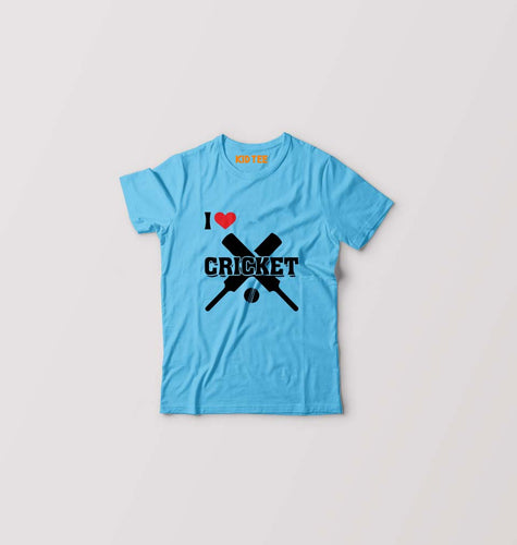 I Love Cricket Kids T-Shirt for Boy/Girl-Light Blue-Ektarfa.online