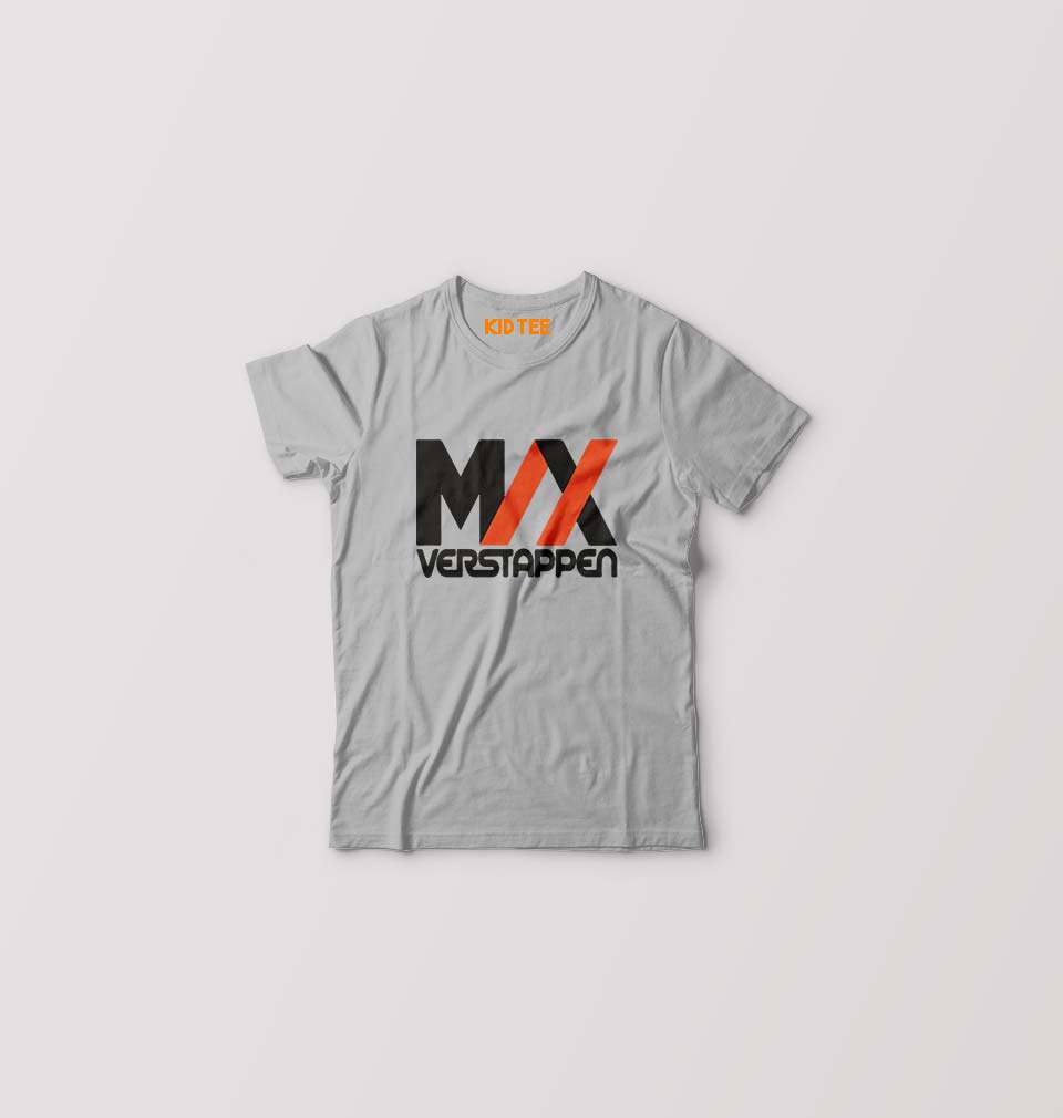 Max Verstappen Kids T-Shirt for Boy/Girl-Grey-Ektarfa.online