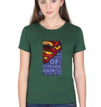 Load image into Gallery viewer, Superman Superhero T-Shirt for Women-Dark Green-Ektarfa.online

